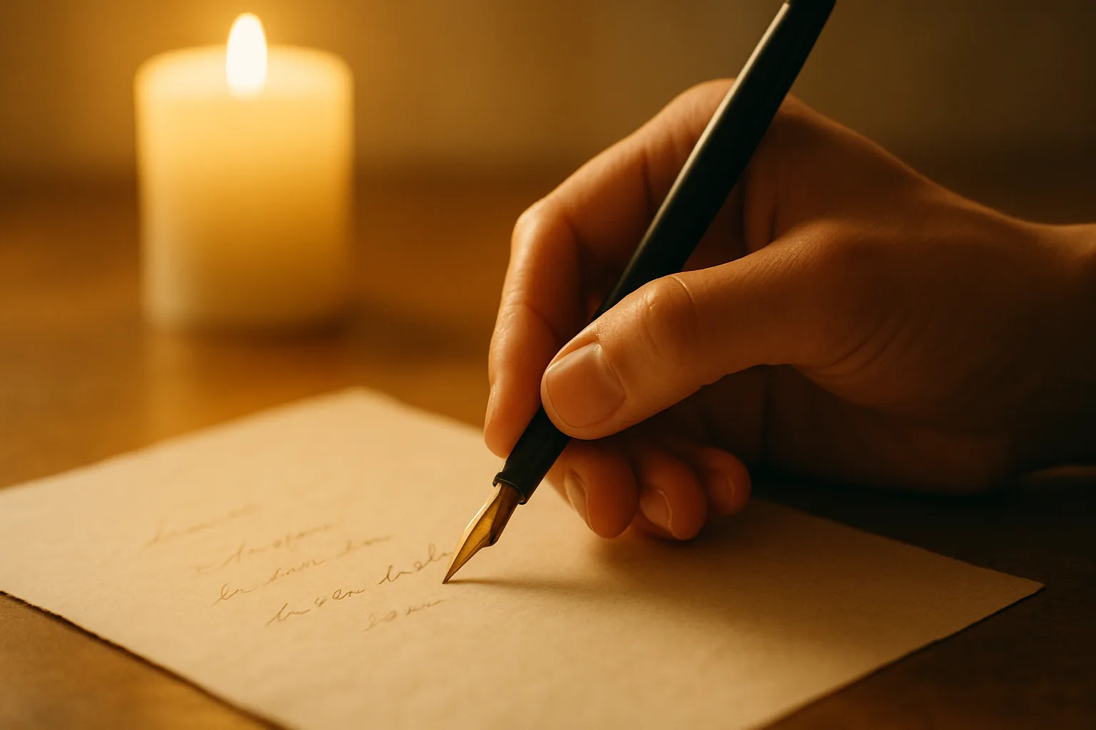 Contact The Art of Sensuality — writing a message in warm candlelight