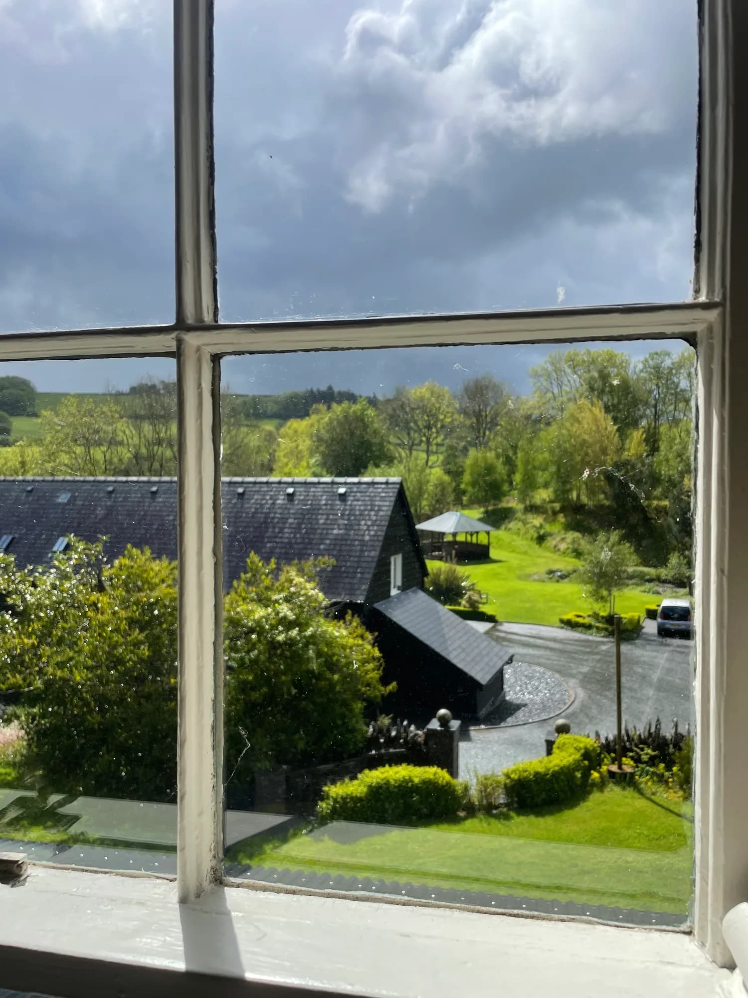Views across the Powys hills from Garth Barns