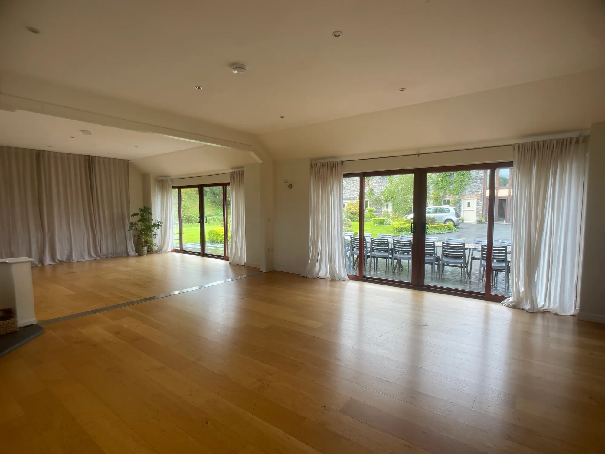 The studio at Garth Barns prepared for seminar sessions